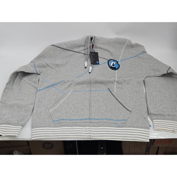 COOKIESSF Gray Medium Logo Full Zip Hoodie XL Gray Blue And White New - Picture 1 of 16